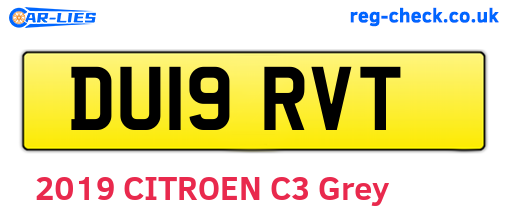DU19RVT are the vehicle registration plates.
