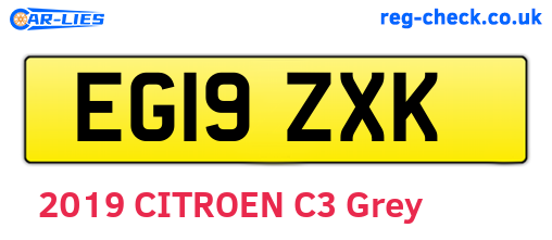 EG19ZXK are the vehicle registration plates.