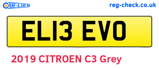 EL13EVO are the vehicle registration plates.
