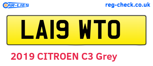 LA19WTO are the vehicle registration plates.