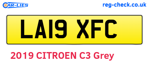 LA19XFC are the vehicle registration plates.