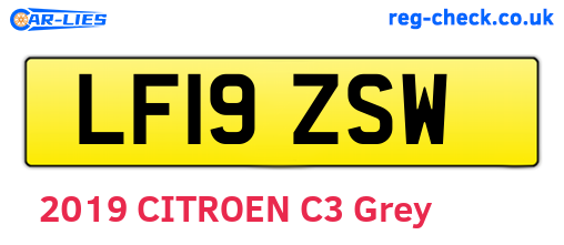 LF19ZSW are the vehicle registration plates.