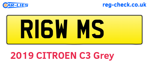 R16WMS are the vehicle registration plates.
