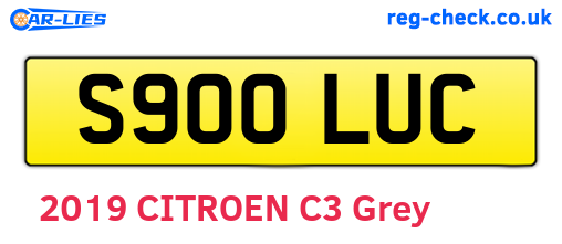S900LUC are the vehicle registration plates.