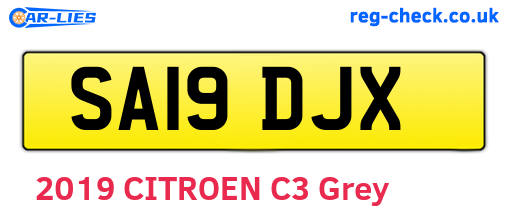 SA19DJX are the vehicle registration plates.