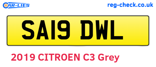 SA19DWL are the vehicle registration plates.