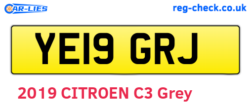 YE19GRJ are the vehicle registration plates.