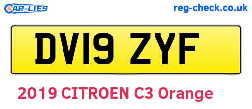 DV19ZYF are the vehicle registration plates.