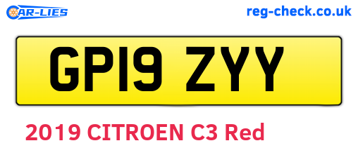 GP19ZYY are the vehicle registration plates.