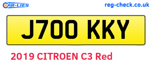 J700KKY are the vehicle registration plates.