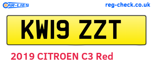 KW19ZZT are the vehicle registration plates.