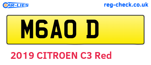 M6AOD are the vehicle registration plates.