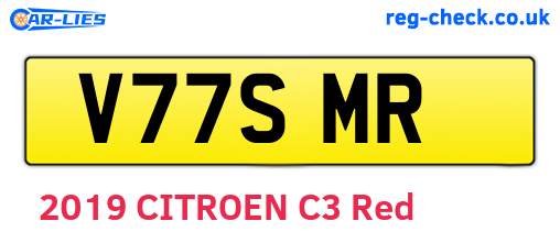 V77SMR are the vehicle registration plates.