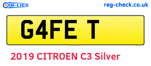 G4FET are the vehicle registration plates.