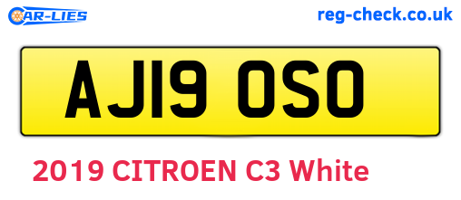 AJ19OSO are the vehicle registration plates.