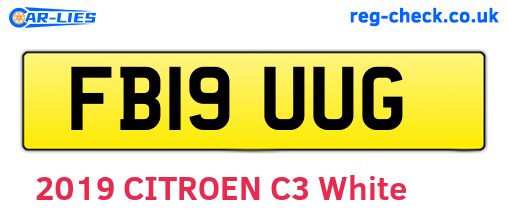 FB19UUG are the vehicle registration plates.