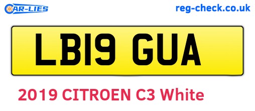 LB19GUA are the vehicle registration plates.