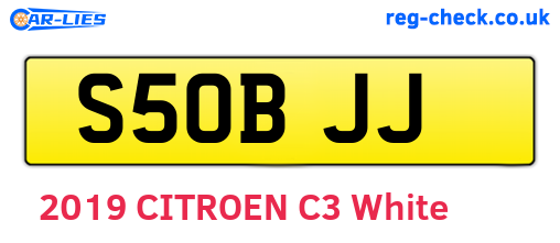 S50BJJ are the vehicle registration plates.