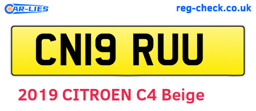 CN19RUU are the vehicle registration plates.