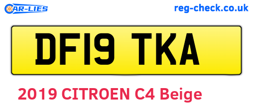 DF19TKA are the vehicle registration plates.