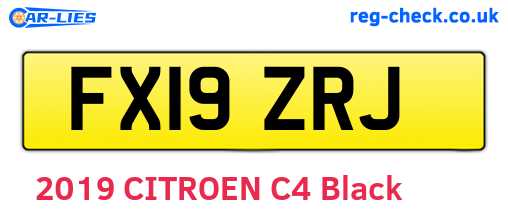 FX19ZRJ are the vehicle registration plates.