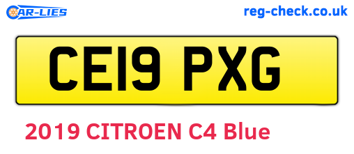 CE19PXG are the vehicle registration plates.