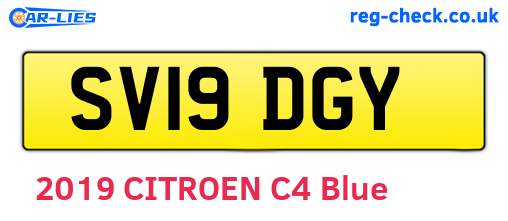 SV19DGY are the vehicle registration plates.