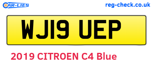 WJ19UEP are the vehicle registration plates.