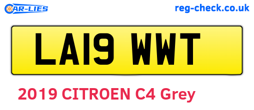 LA19WWT are the vehicle registration plates.