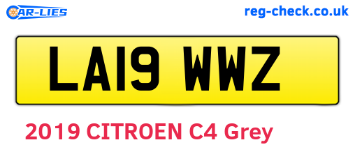 LA19WWZ are the vehicle registration plates.