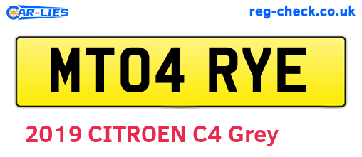MT04RYE are the vehicle registration plates.