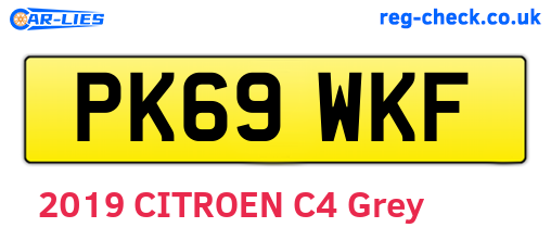 PK69WKF are the vehicle registration plates.