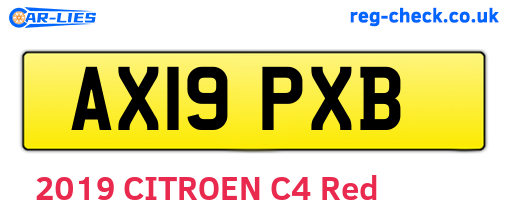AX19PXB are the vehicle registration plates.