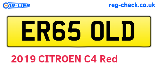 ER65OLD are the vehicle registration plates.
