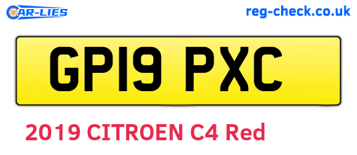 GP19PXC are the vehicle registration plates.