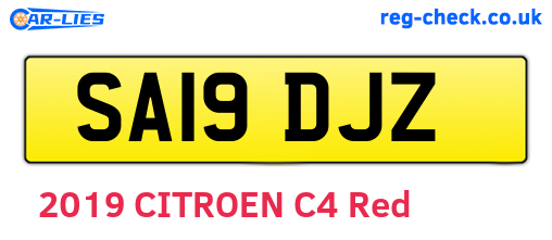 SA19DJZ are the vehicle registration plates.