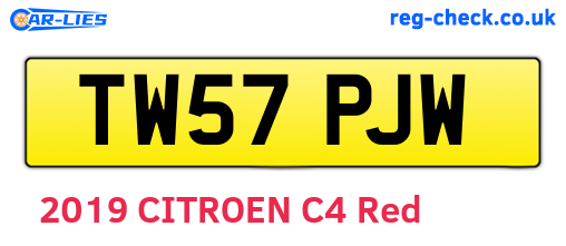 TW57PJW are the vehicle registration plates.