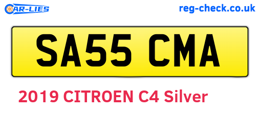 SA55CMA are the vehicle registration plates.