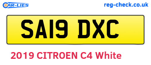 SA19DXC are the vehicle registration plates.