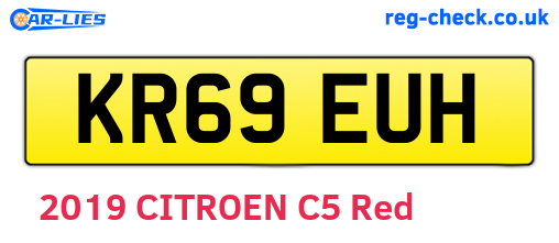 KR69EUH are the vehicle registration plates.