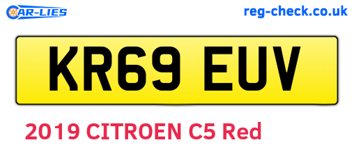 KR69EUV are the vehicle registration plates.
