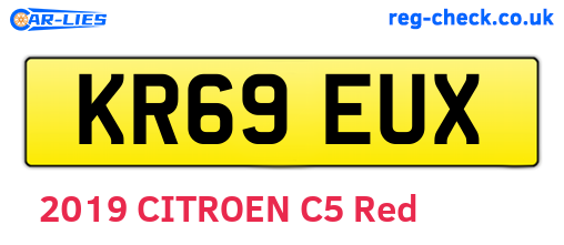 KR69EUX are the vehicle registration plates.