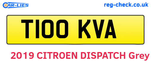 T100KVA are the vehicle registration plates.