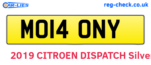 MO14ONY are the vehicle registration plates.