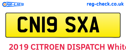CN19SXA are the vehicle registration plates.