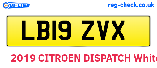 LB19ZVX are the vehicle registration plates.