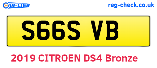 S66SVB are the vehicle registration plates.