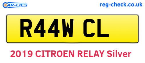 R44WCL are the vehicle registration plates.