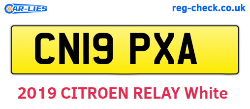 CN19PXA are the vehicle registration plates.