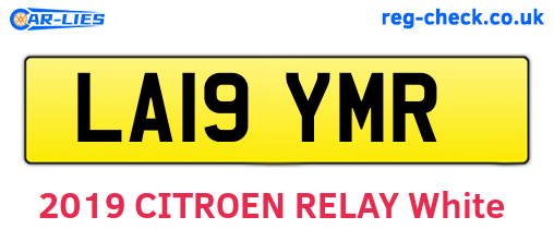 LA19YMR are the vehicle registration plates.